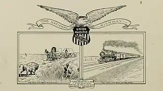 Union Pacific Overland Route promotional image, c. 1900