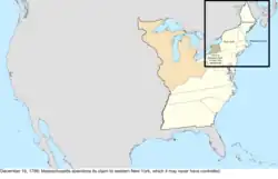 Map of the change to the United States in central North America on December 16, 1786