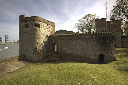 North side of the curtain wall