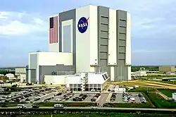 Aerial view of the Vehicle Assembly Building at Kennedy Space Center in 2011