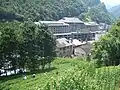 Harvesting tea leaves, on a slope right above the hotel area