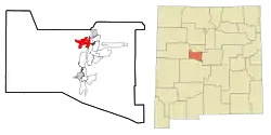 Location of Los Lunas, New Mexico
