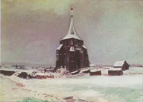 The Old Cemetery Tower at Nuenen in the Snow, 1885, Tate, London (F87)