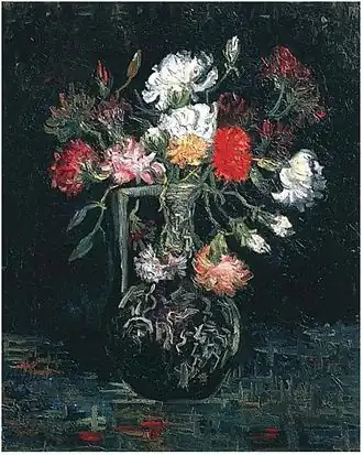 Vase with White and Red Carnations, 1886, Private collection (F236)