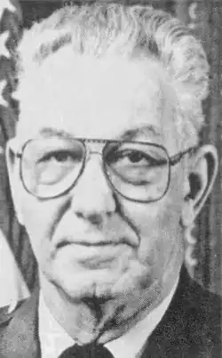 1985 black and white head and neck photo of Major General Vernon E. James in dress uniform