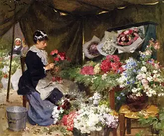 Flower Seller Making a Bouquet