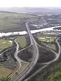 Another view from Kinnoull Hill, showing the M90's junction with the A85