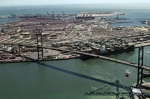 Vincent Thomas Bridge and the Port of Los Angeles