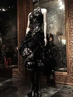 Black dress made to look like black plastic rubbish