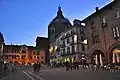 Portico in Piazza della Vittoria and Casa dei Diversi on the right