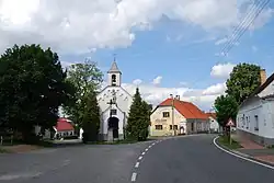 Main street and Chapel of Saint Wenceslaus
