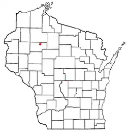 Location of Big Falls, Rusk County, Wisconsin