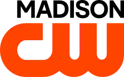 A two-lined image, with "MADISON" in capital letters rendered in black atop the CW network logo below it in orange