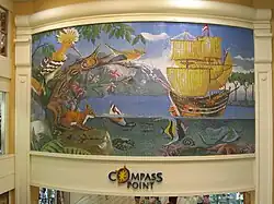 Wall tile mural in Compass Point