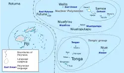 Wallis, Futuna, Samoa, Tonga, Niue, Fidji islands