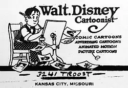 Image 29Walt Disney's business envelope featured a self-portrait, c. 1921 (from Walt Disney)