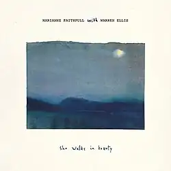 A simple watercolor of the moon over hills