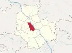 Location of Śródmieście within Warsaw