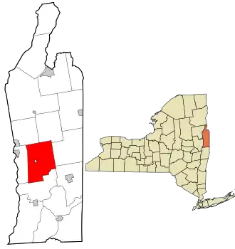 Location in Washington County and the state of New York.