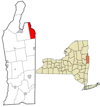 Location in Washington County and the state of New York.