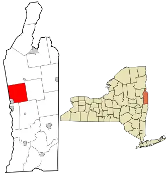 Location in Washington County and the state of New York.