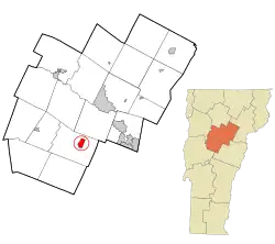 Location in Washington County and the state of Vermont