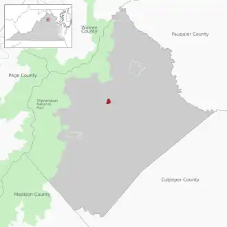 Location of Washington within Rappahannock County