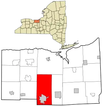 Location in Wayne County and the state of New York.