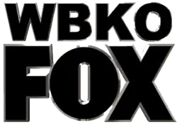 The letters W B K O in a bold sans serif on top of the Fox network logo.