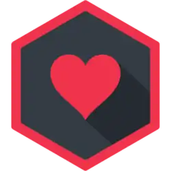 The WebTorrent logo is a red heart over a dark grey background with a red border hexagon.