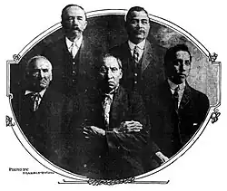 Image 3From left to right, Chief Wesley Johnson, Thomas B. Sullivan, Culberson Davis, James E. Arnold, and Emil John. (from Mississippi Band of Choctaw Indians)