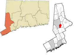 Bethel (CDP)'s location within the Western Connecticut Planning Region and the state of Connecticut