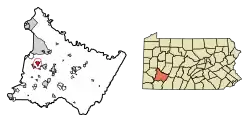 Location of Manor in Westmoreland County, Pennsylvania.