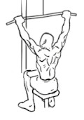 Wide grip overhand pull-down begin