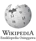 Wikipedia logo displaying the name "Wikipedia" and its slogan: "The Free Encyclopedia" below it, in Dusun