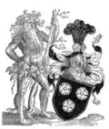 Wild-man supporter from 1589 (arms of the Holzhausen family)