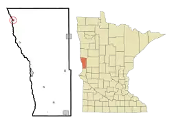 Location of Wolverton within Wilkin County and state of Minnesota