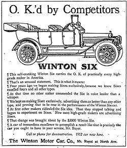 Winton Motor Company advertisement, 1911[13]
