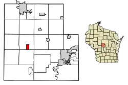 Location of Pittsville in Wood County, Wisconsin.