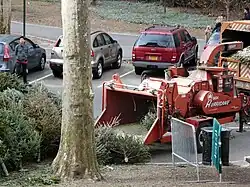 Woodchipping Christmas trees