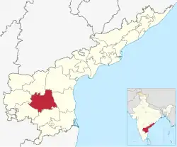 Location of YSR Kadapa district in Andhra Pradesh