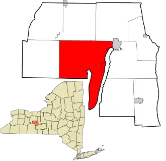 Location in Yates County and the state of New York.