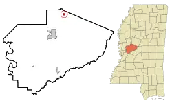Location of Eden, Mississippi