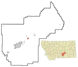 Location of Huntley, Montana