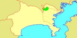 Location of Aoba in Kanagawa
