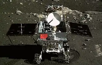 Yutu rover on lunar surface