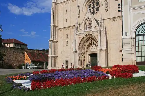 Cathedral garden during summer