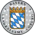 Registration seal, Coburg district, post-1994, Bavaria state arms in colours