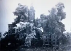 Demolition of the castle tower, 1959