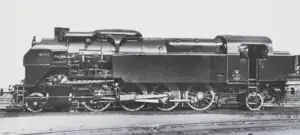 Side view of the steam locomotive
